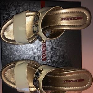 Prada Calzature Donna Acciaio Wedges